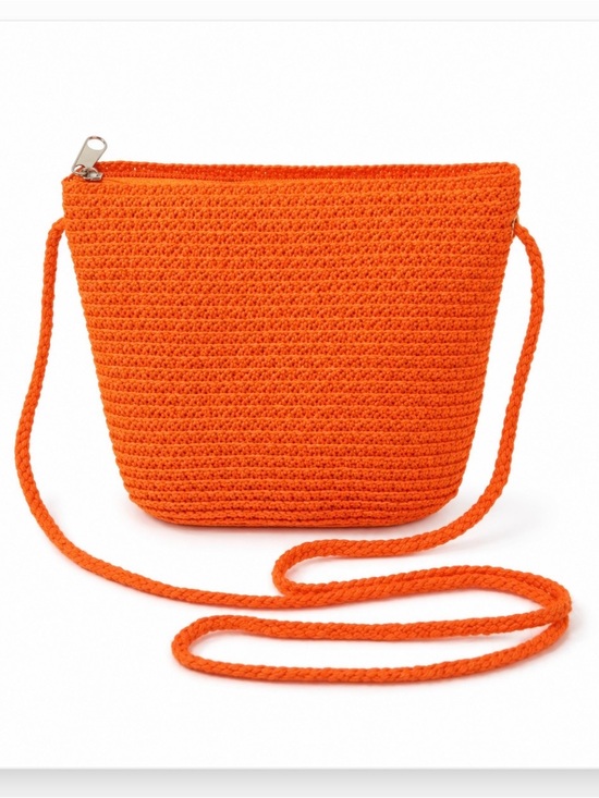 Handbags - Women's Orange Straw Hand Woven Crossbody Bag Boho Purse Summer Shoulder Bag NEW